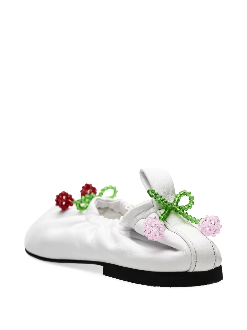 ANOUKI bead-embellished ballet flats White