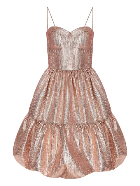 ANOUKI vestido corto con diseño fruncido y efecto metalizado