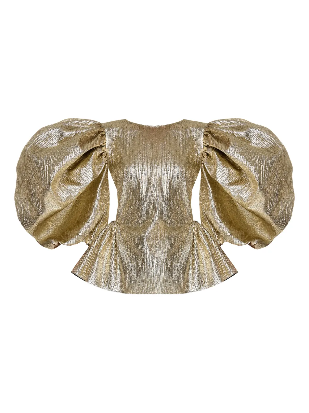 ANOUKI metallic puff-sleeve top and shorts set | Gold | Image 1