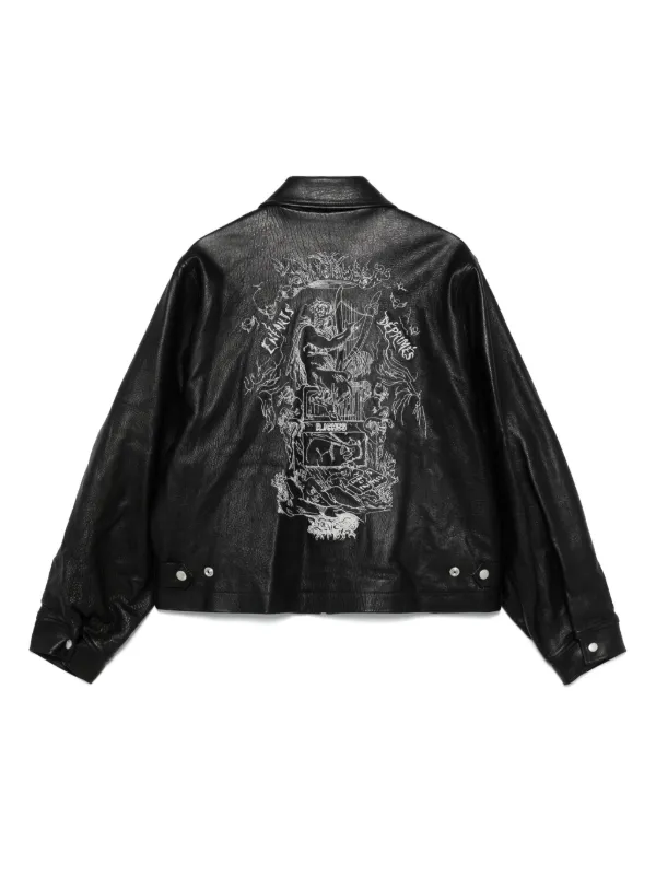 ENFANTS RICHES DEPRIMES レザージャケット ライダース ENFANTS RICHES DÉPRIMÉS Distressed Leather Biker Jacket for