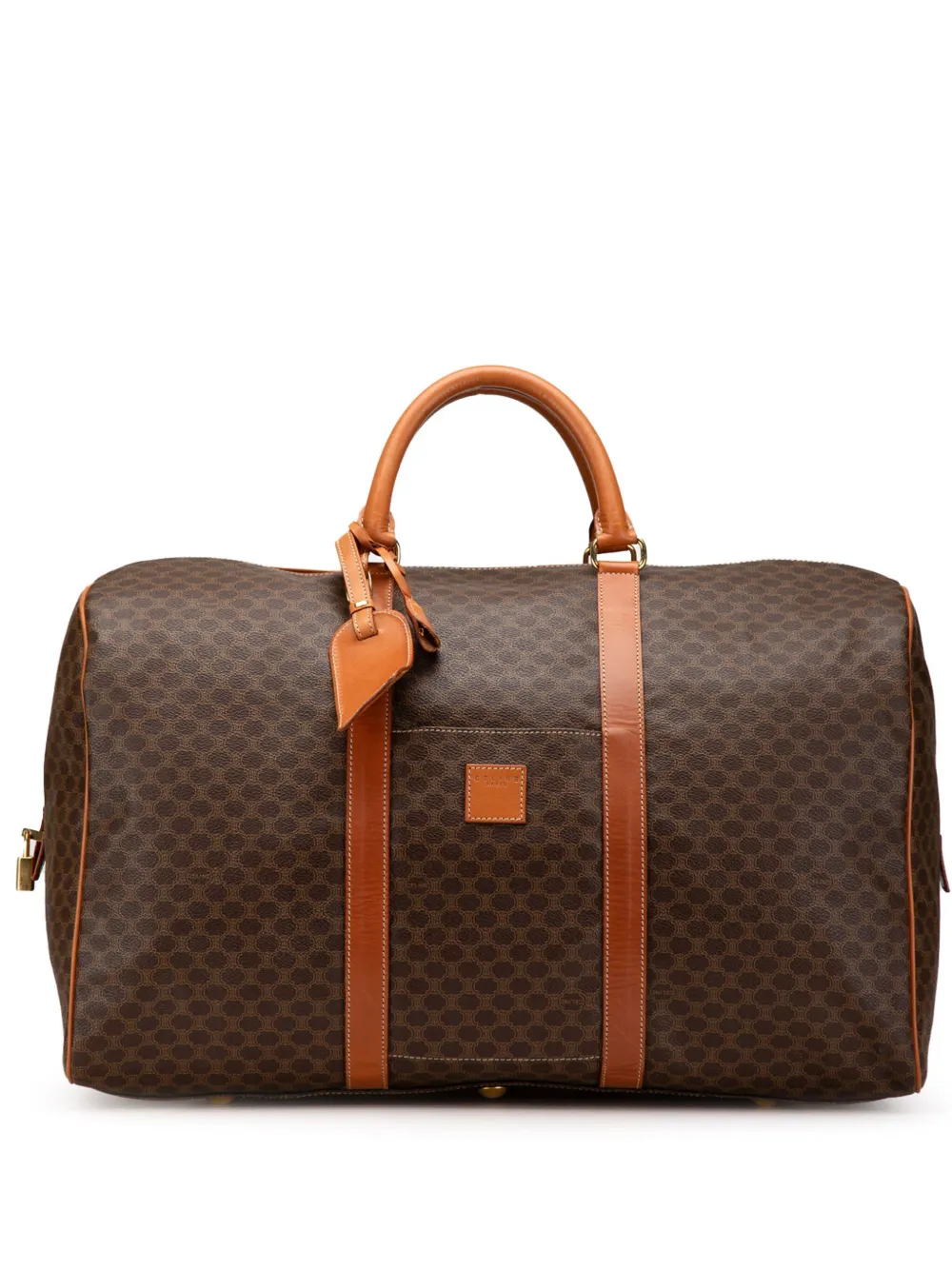 Céline Pre-Owned 1997 マカダム コーテッドキャンバス ボストンバッグ - ブラウン Céline Pre-Owned 1997 マカダム コーテッドキャンバス ボストンバッグ - ブラウン