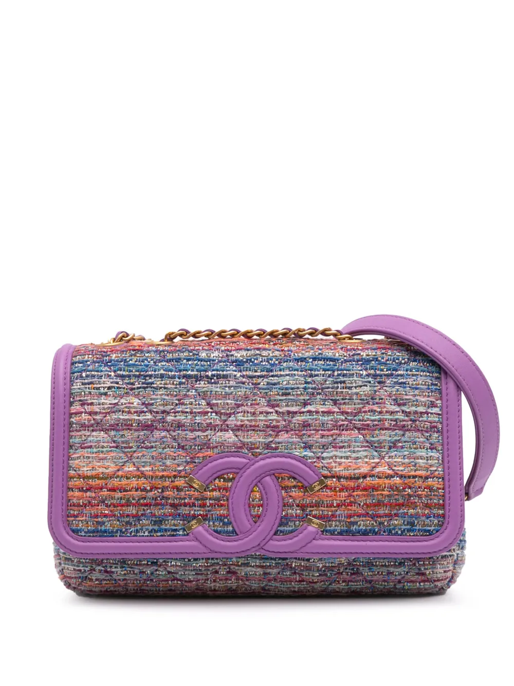 CHANEL Pre-Owned 2019 Medium Tweed CC Filigree Flap shoulder bag | Multicolour | Image 1