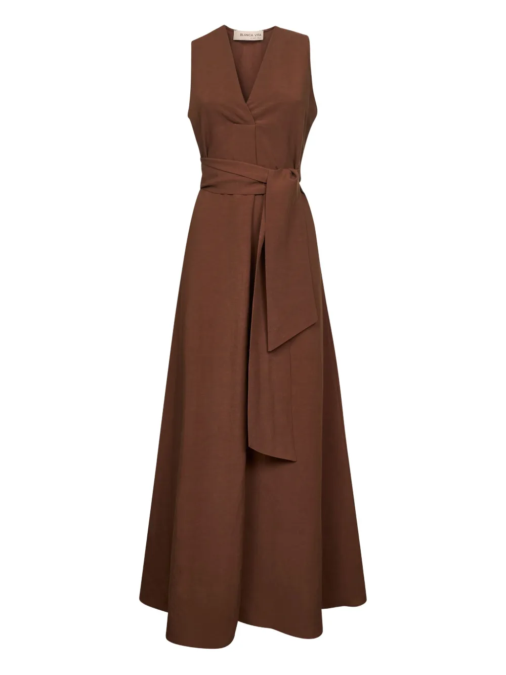 Blanca Vita Popeline midi-jurk Bruin