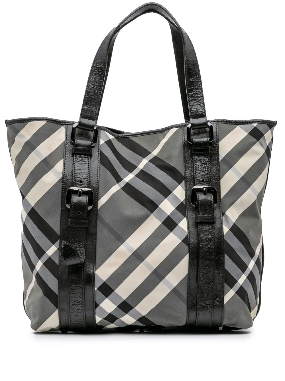 Pre-owned Burberry 2000-2017 Medium Beat Check Nylon Victoria Tote Bag