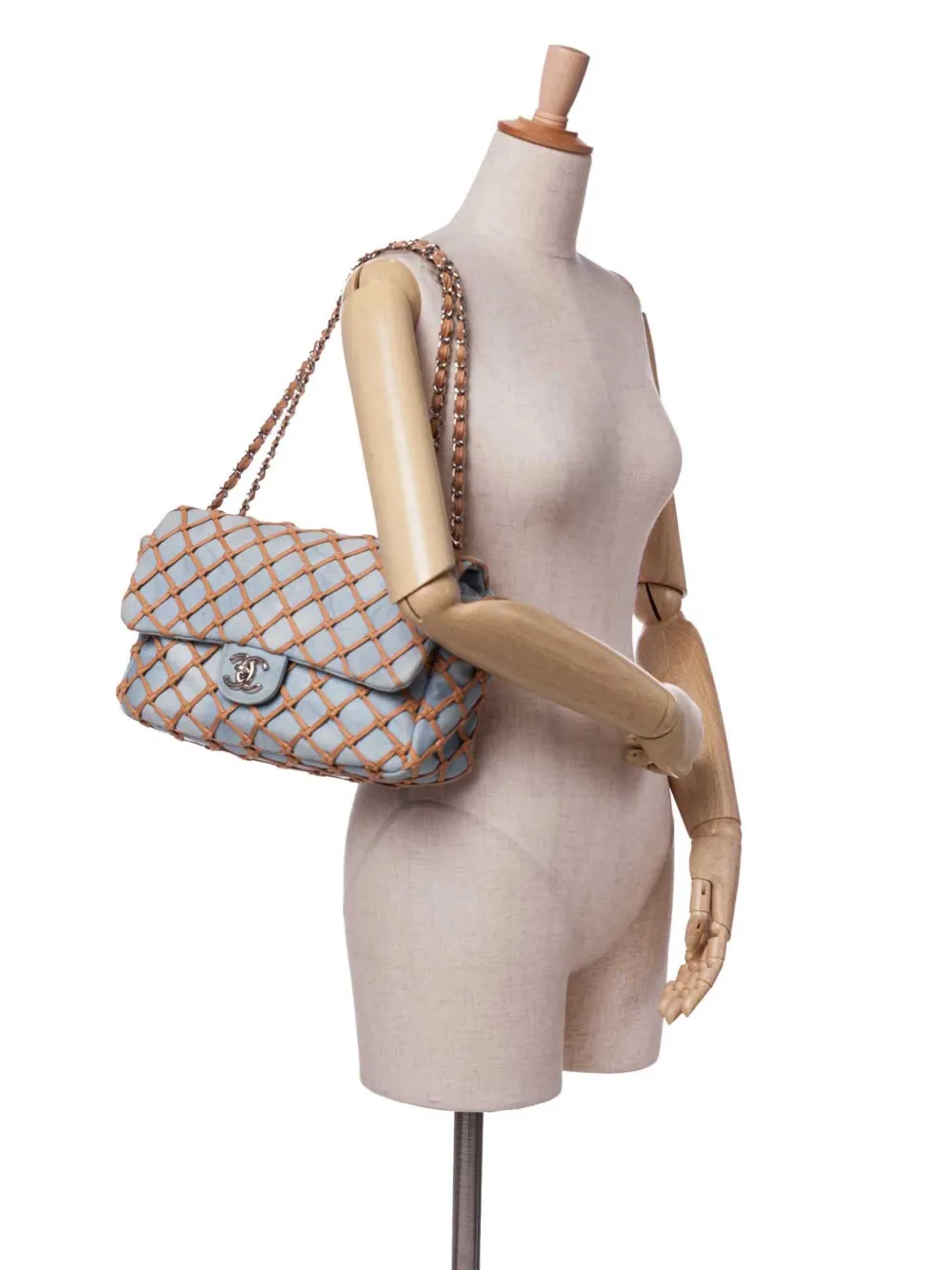 CHANEL Pre-Owned sac porté épaule Canebiers Net Flap en jean à motif Jumbo (2010-2011) | Pre-owned | Image 2