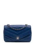 CHANEL Pre-Owned 2017-2018 Medium Chevron Caviar Data Center Envelope Flap shoulder bag - Blue