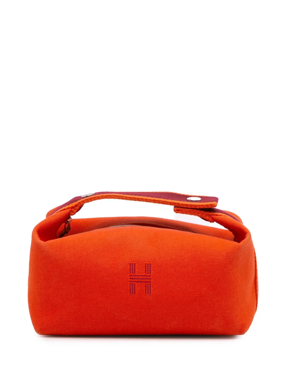 Hermès Pre-Owned 2020-2024 スモール トワル ブリッド ア ブラック バニティバッグ - オレンジ Hermès Pre-Owned 2020-2024 スモール トワル ブリッド ア ブラック バニティバッグ - オレンジ