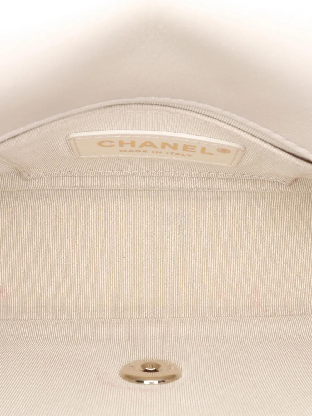 Pre-owned Chanel 2020 Medium Lambskin Twist Chain Enamel Cc Flap Crossbody Bag In Brown