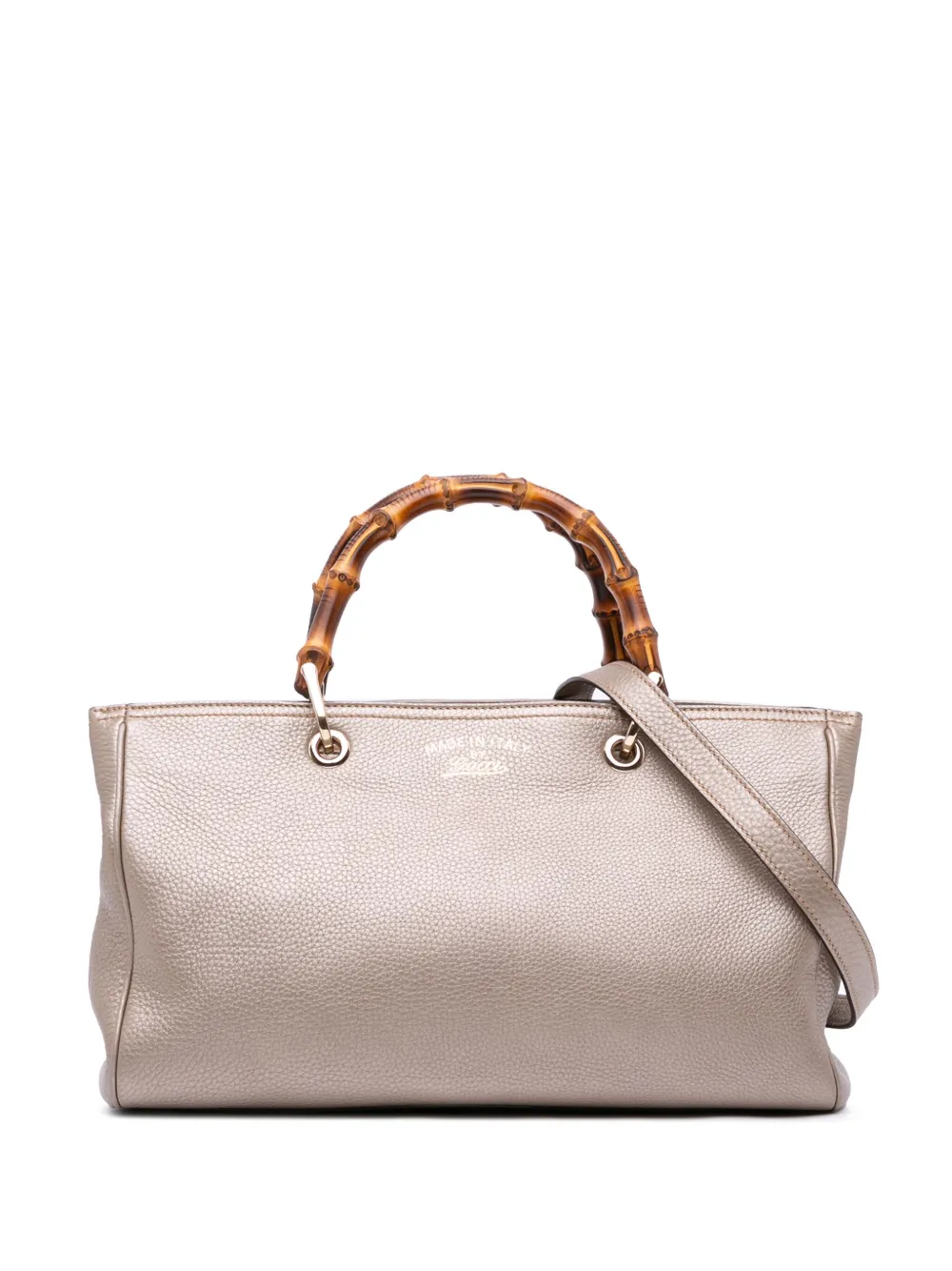 Gucci Pre-Owned 2000-2015 ミディアム カーフスキン バンブー ショッパー サッチェルバッグ - ゴールドトーン Gucci Pre-Owned 2000-2015 ミディアム カーフスキン バンブー ショッパー サッチェルバッグ - ゴールドトーン