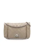 CHANEL Pre-Owned 2010-2011 Quilted Metallic Distressed Lambskin CC Crystal Flap crossbody bag - Brown