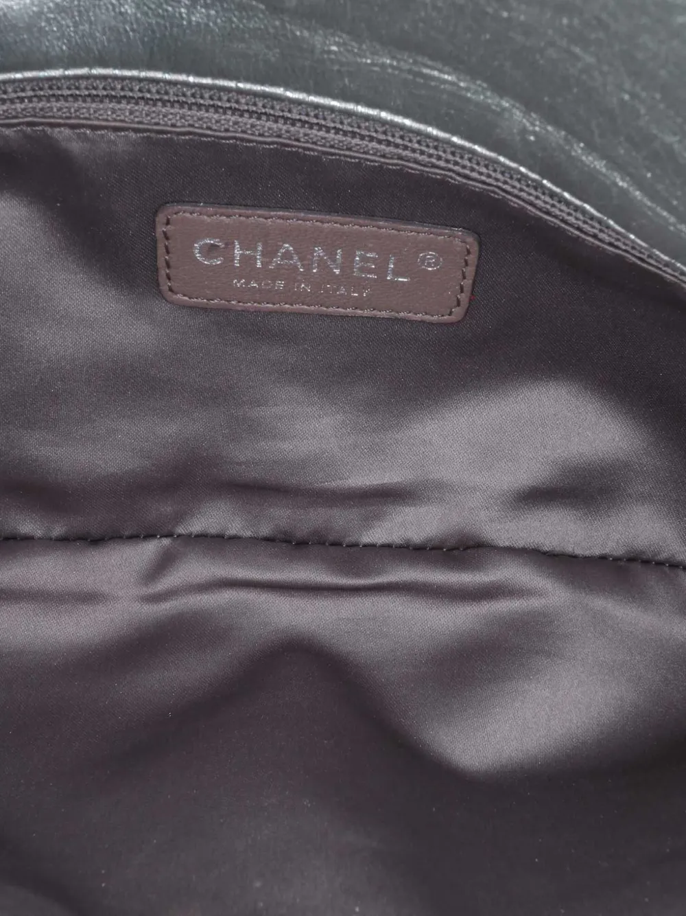 Pre-owned Chanel 2010-2011 Quilted Metallic Distressed Lambskin Cc Crystal Flap Crossbody Bag