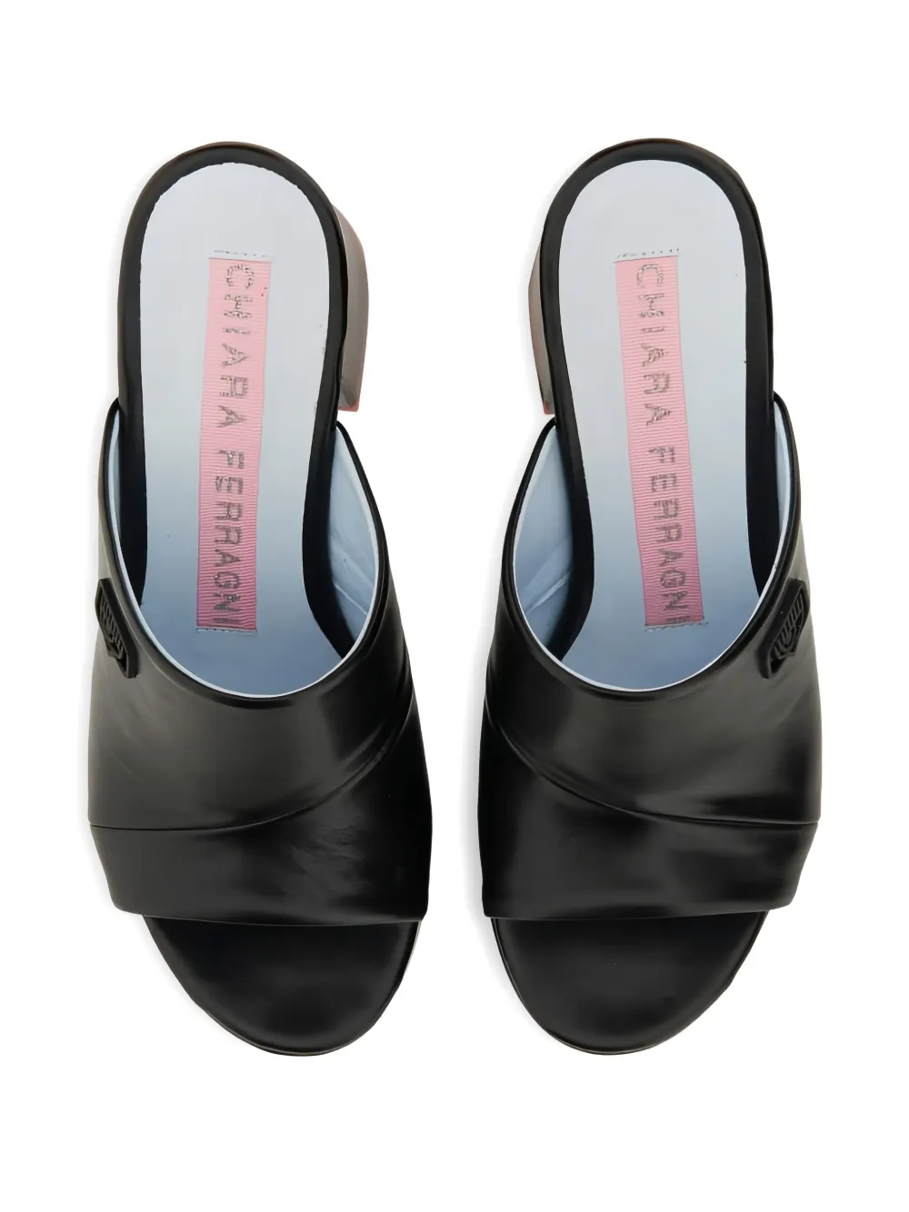 Chiara Ferragni 85mm Eyelike platform block-heel sandals Black