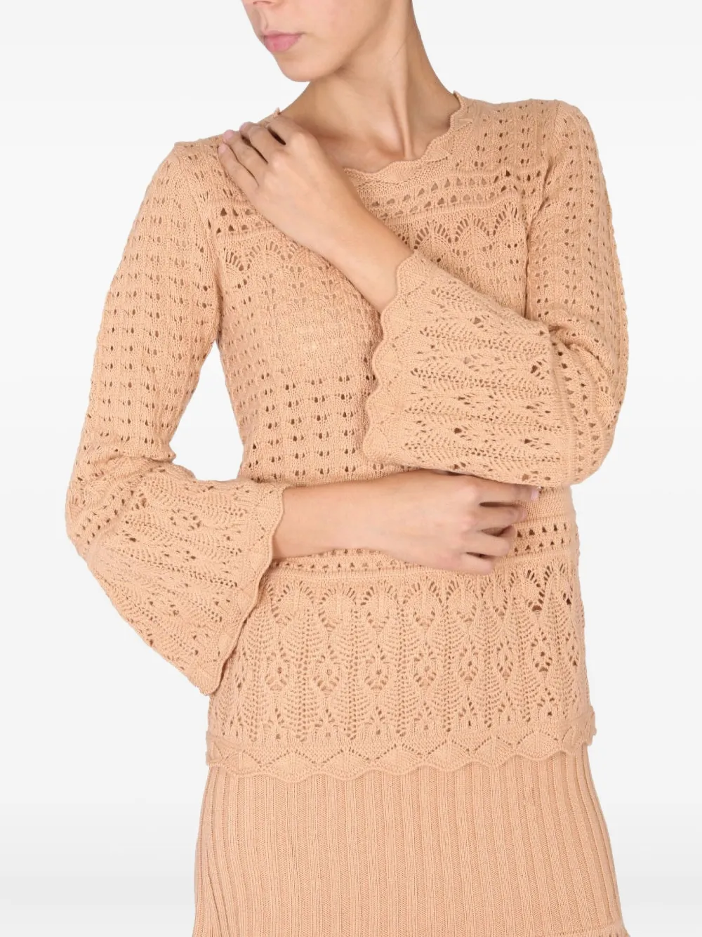 Boutique Moschino Gehaakte sweater Beige