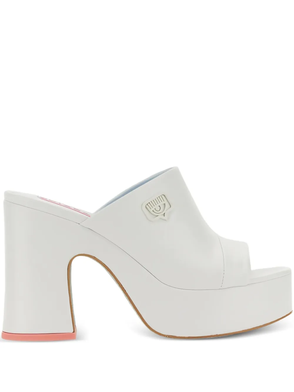 Chiara Ferragni 85mm platform eyelike-embellished pumps White