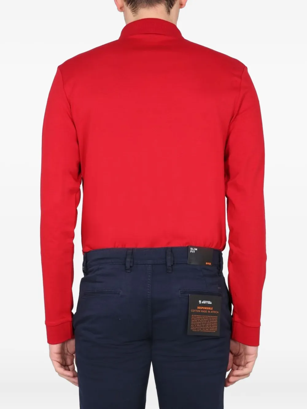 BOSS long-sleeved polo shirt Rood