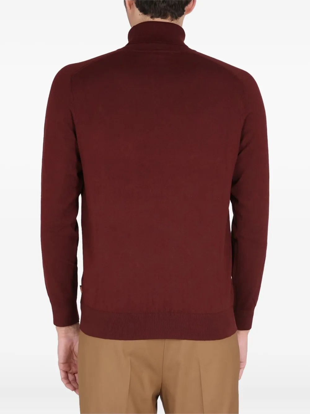 BOSS ribbed turtleneck sweater Rood