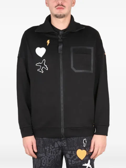 BOSS zip appliqué sweatshirt