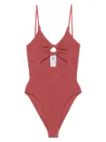 Hunza G metallic-threading swimsuit - Pink