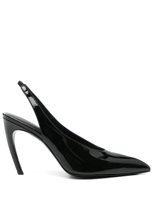 The Attico Viper Slingback Pumps in Black