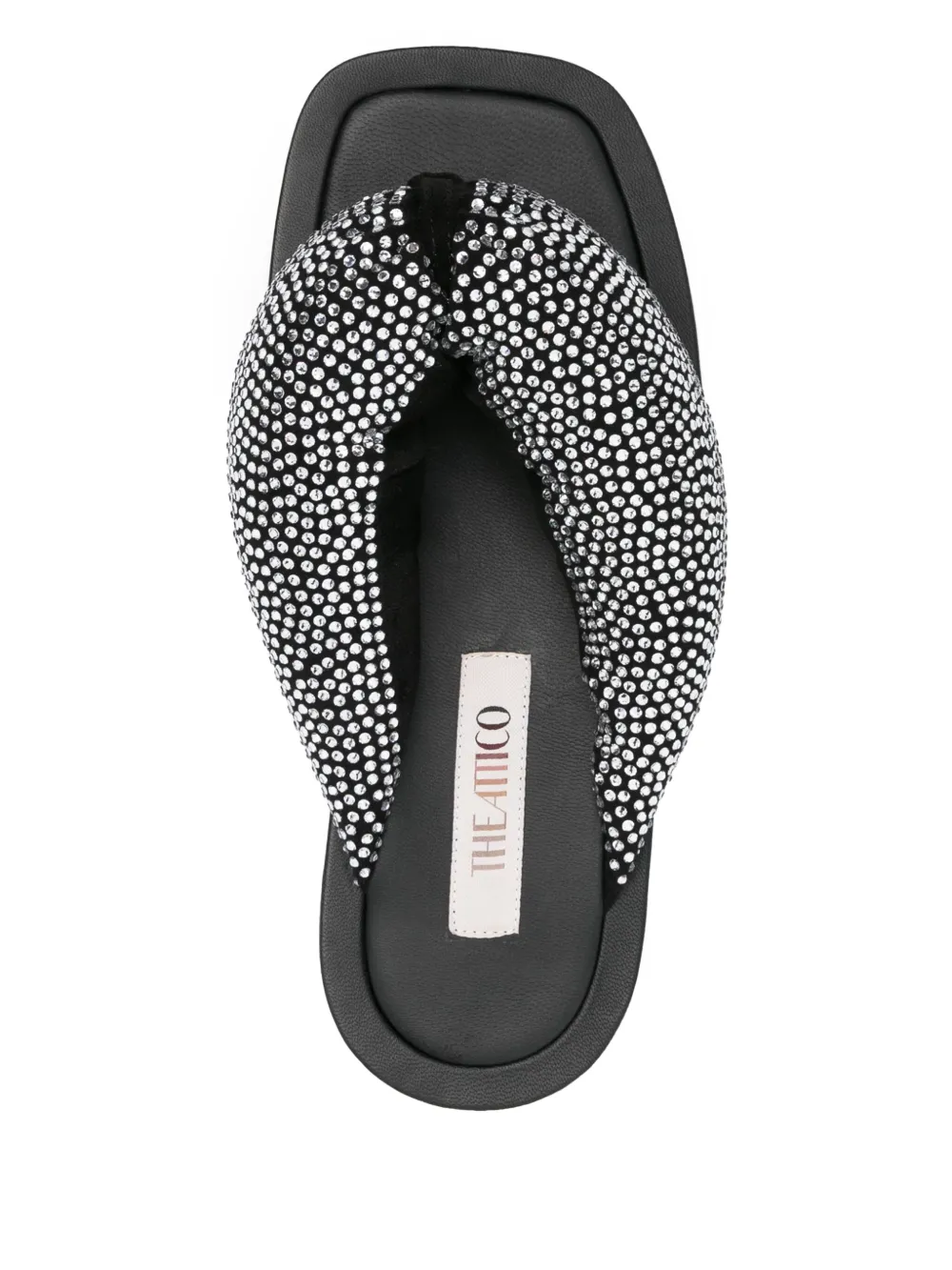 The Attico crystal-embellished slides Black
