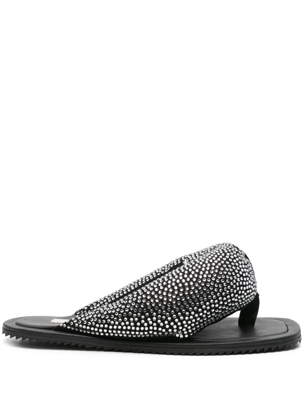 The Attico crystal-embellished slides Black