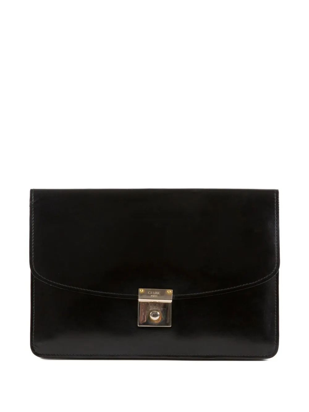 Céline Pre-Owned 1970s レザークラッチバッグ - ブラック Céline Pre-Owned 1970s レザークラッチバッグ - ブラック