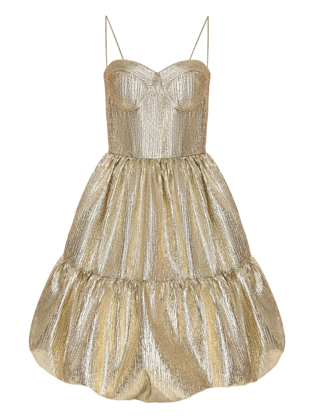 ANOUKI tiered metallic dress | Gold | Image 1