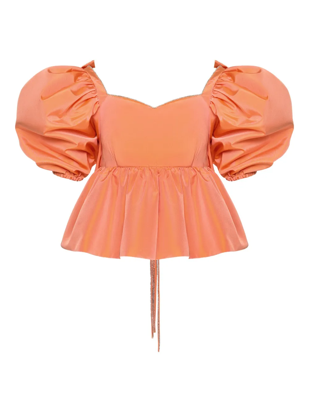 puff-sleeve peplum top