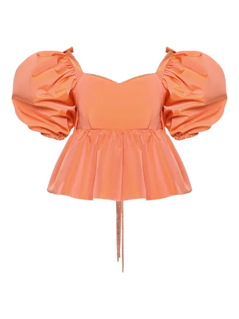 ANOUKI puff-sleeve peplum top