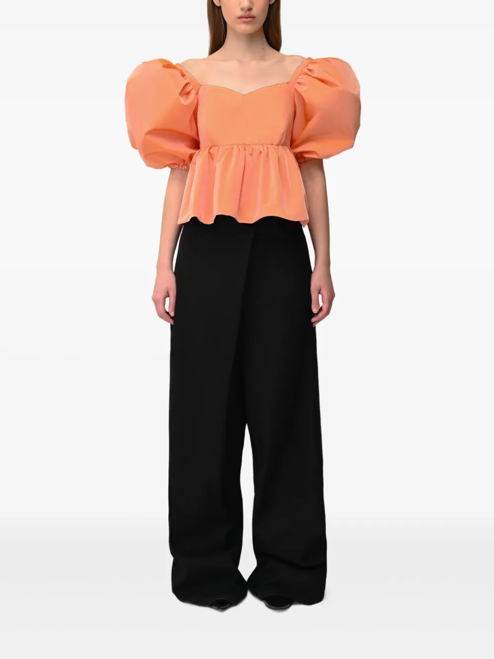 ANOUKI Top met pofmouwen - Oranje
