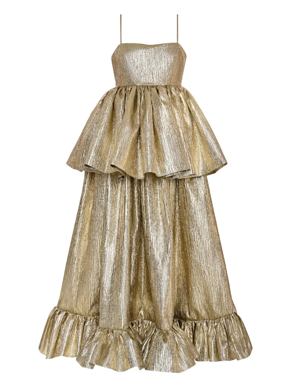 ANOUKI metallic tiered maxi dress | Gold | Image 1