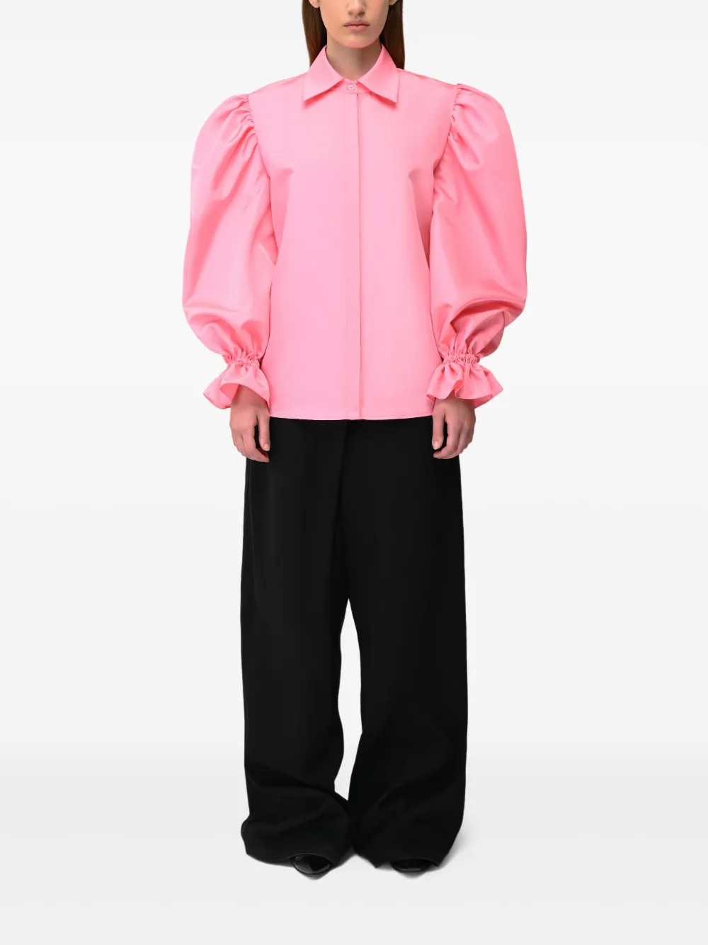ANOUKI Shirt met pofmouwen en knopen - Roze