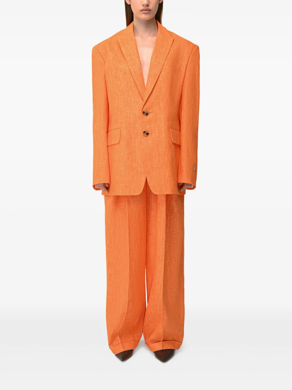 ANOUKI Linnen broek - Oranje