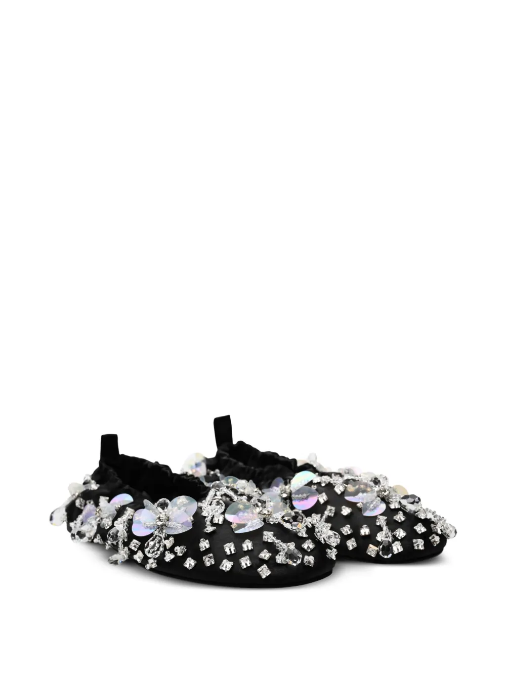 ANOUKI crystal-embellished satin ballet flats | Image 2