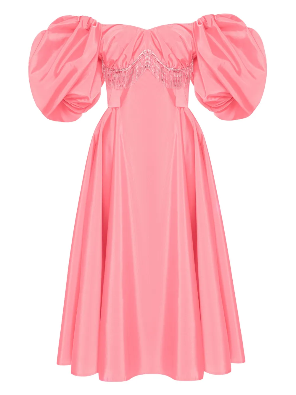 off-shoulder balloon-sleeve dress