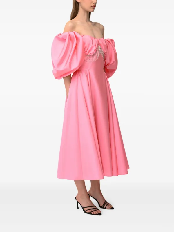 ANOUKI off-shoulder balloon-sleeve Dress Pink FARFETCH PH