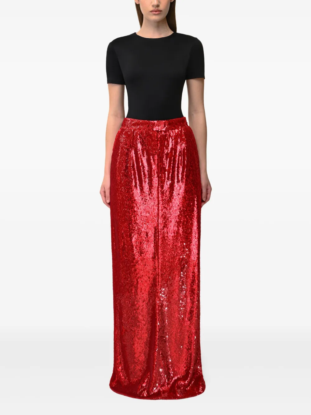 ANOUKI Maxi-rok met pailletten - Rood