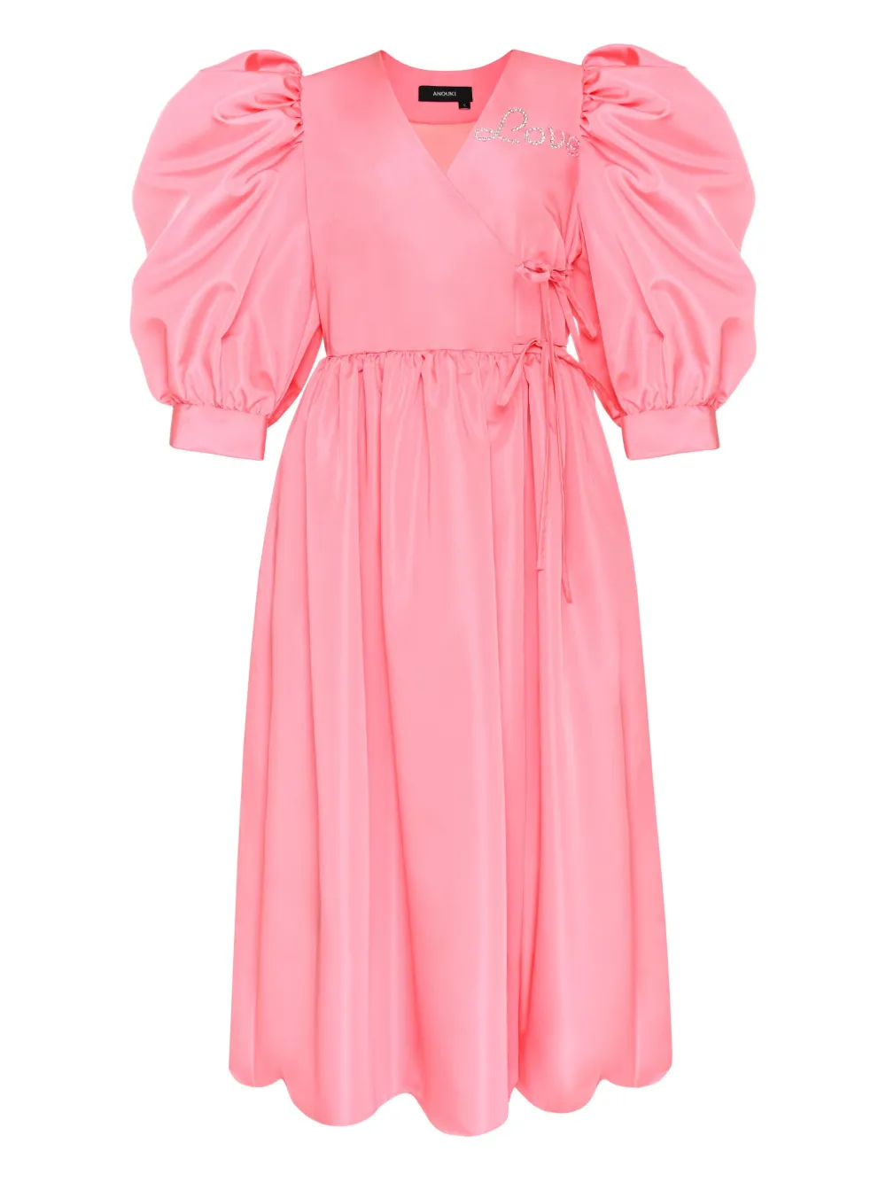 ANOUKI puff-sleeved wrap dress | Pink | Image 1