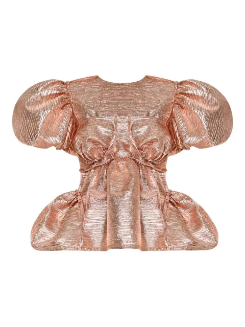 ANOUKI pleated puff-sleeve blouse