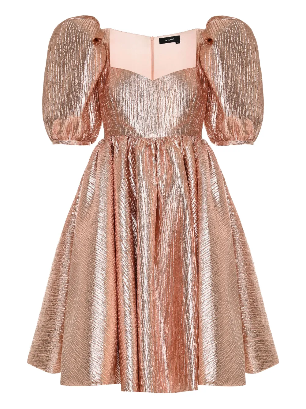 ANOUKI puff-sleeve midi dress | Pink | Image 1