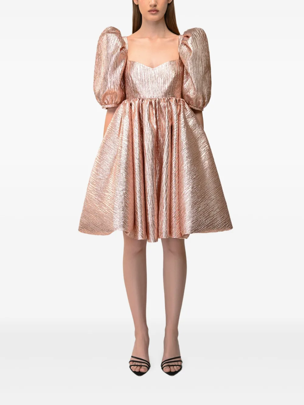 ANOUKI Midi-jurk met pofmouwen - Roze