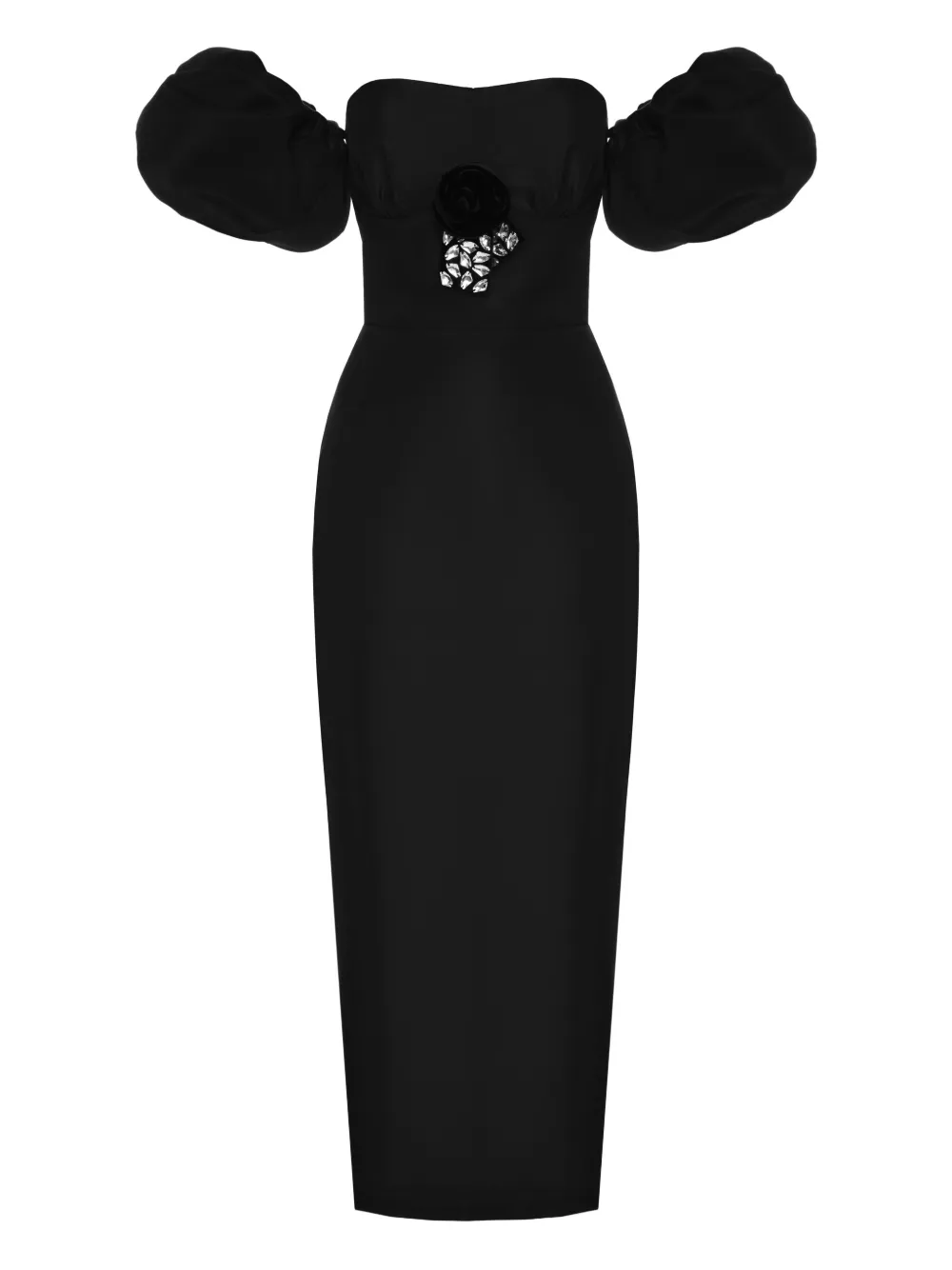 ANOUKI vestido midi con hombros descubiertos | negro | Image 1