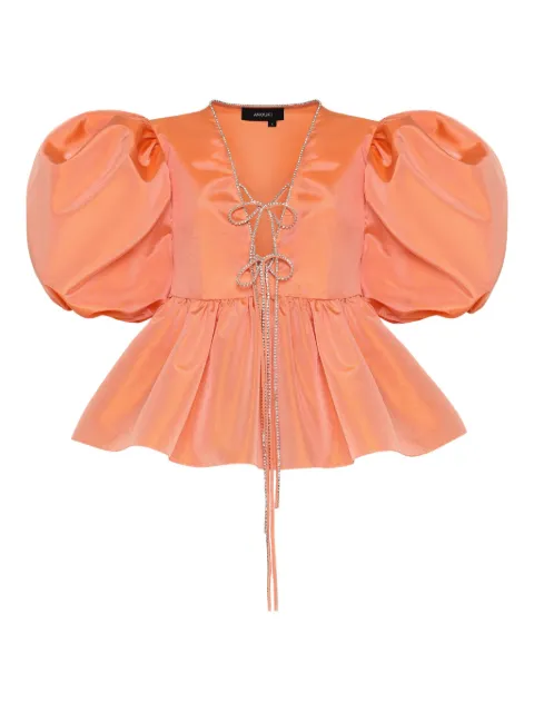 ANOUKI crystal-embellished taffeta blouse