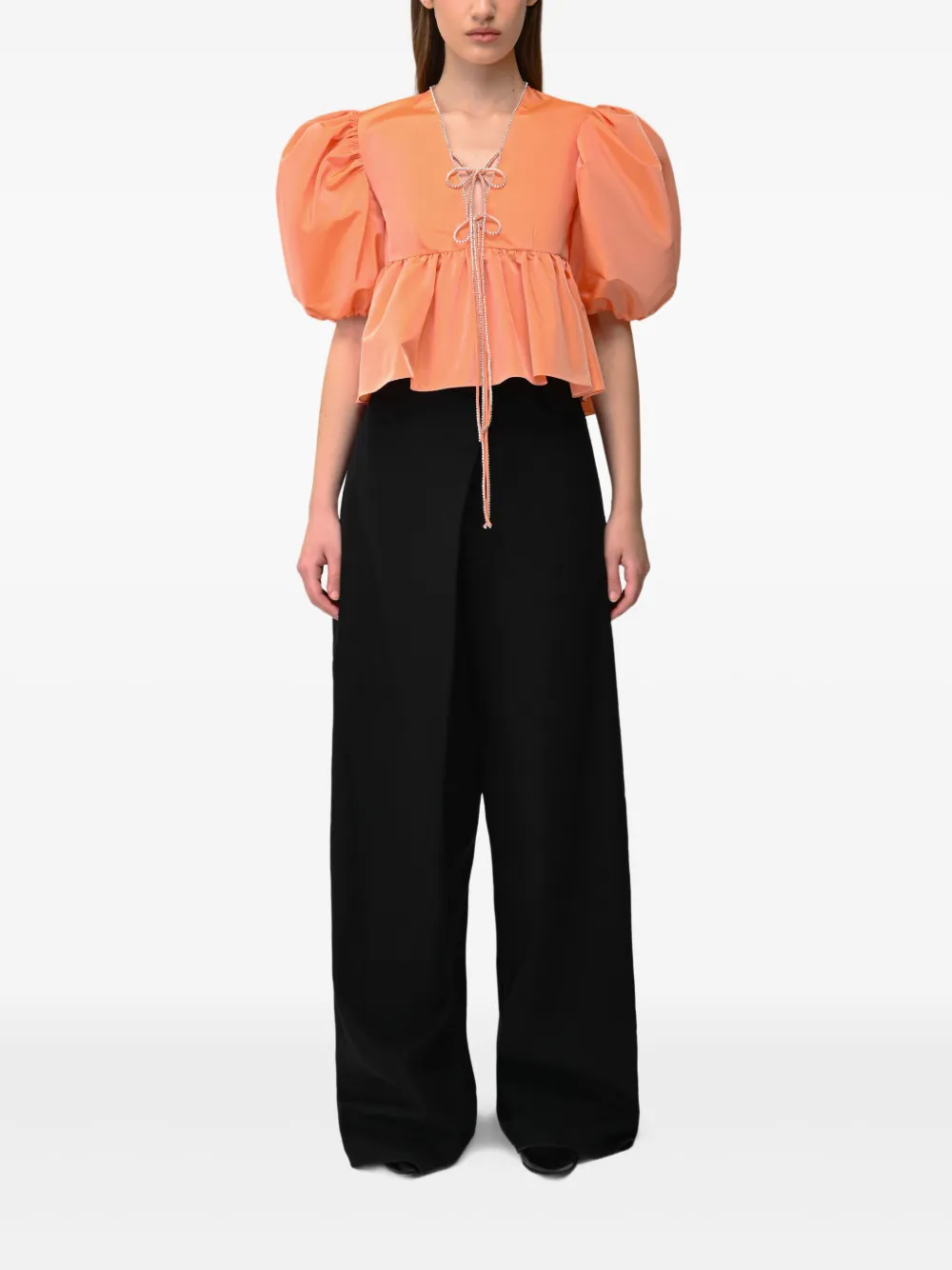ANOUKI Taft-Bluse mit Kristallverzierung | Blusen  | Image 2