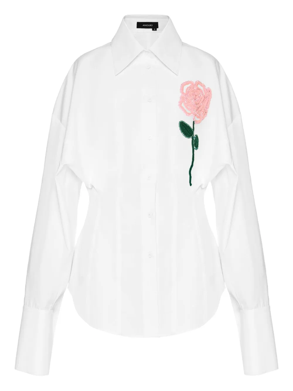 ANOUKI camisa con aplique de rosa | blanco | Image 1
