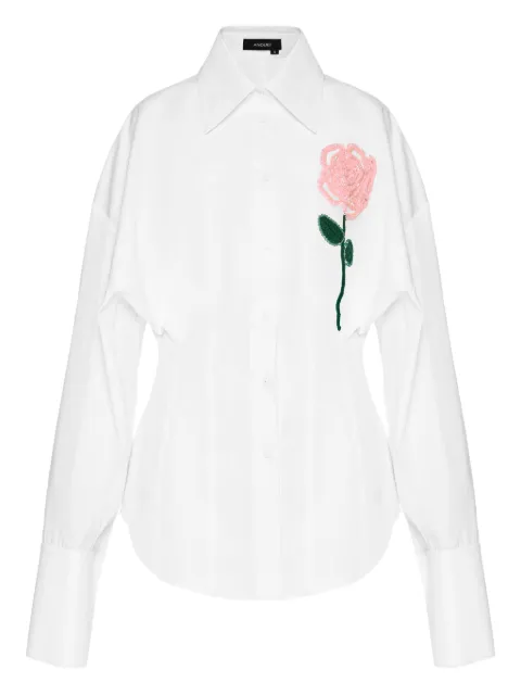 ANOUKI rose-appliqué shirt