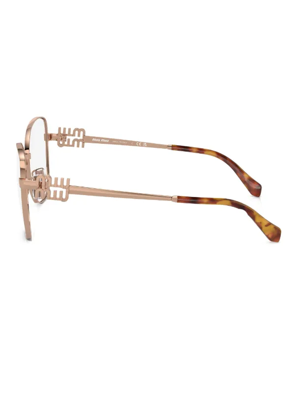 Miu Miu Eyewear cat-eye Metal Frame Glasses | Pink | FARFETCH RO