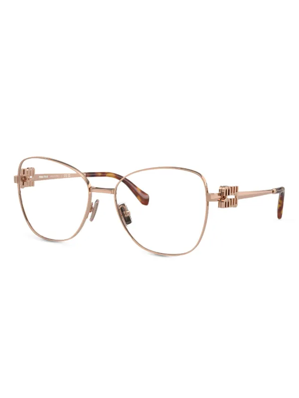 Miu Miu Eyewear cat-eye Metal Frame Glasses | Pink | FARFETCH RO