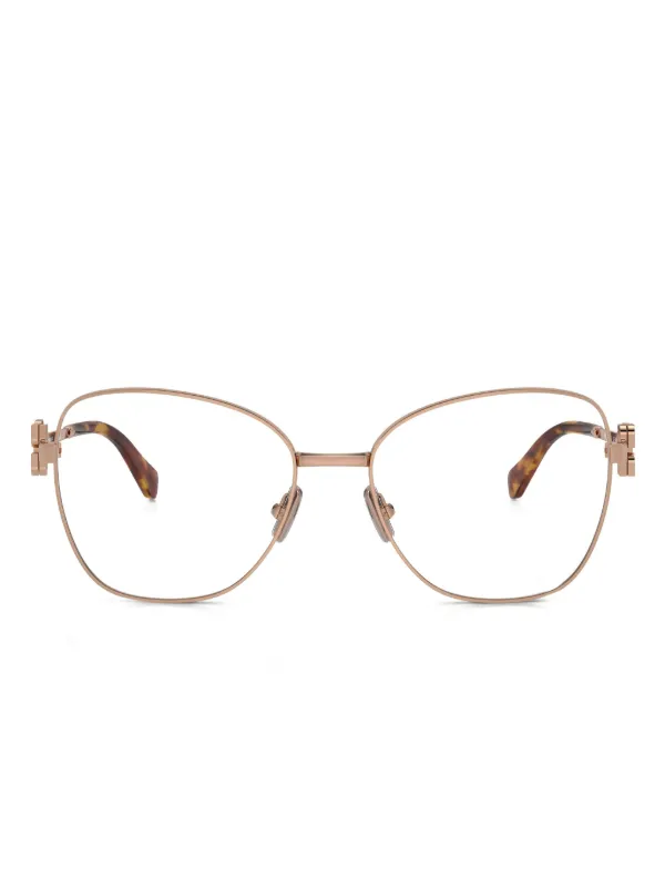 Miu Miu Eyewear キャットアイ メタル眼鏡フレーム | ピンク | FARFETCH JP