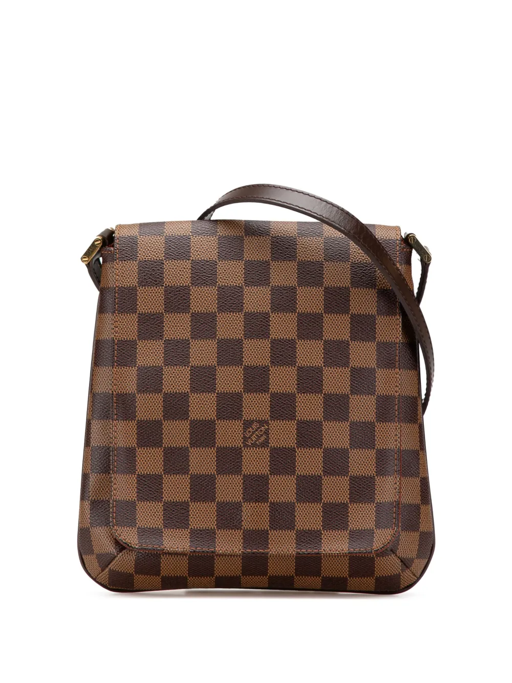 Pre-owned Louis Vuitton 2005 Damier Ebene Musette Salsa Long Strap Crossbody Bag